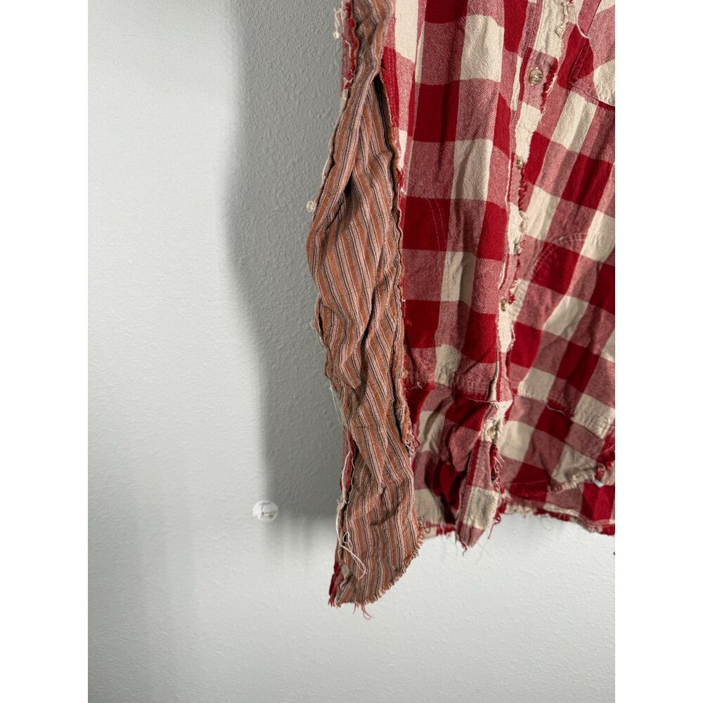 Easel Womens Plaid Oversized Tunic Dress Sz M Boxy Boho Raw Hem Grunge Casual - Picture 5 of 10
